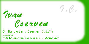 ivan cserven business card